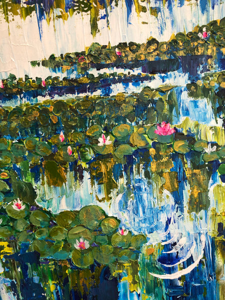 The Pond Of Many Lillies, acrylic painting